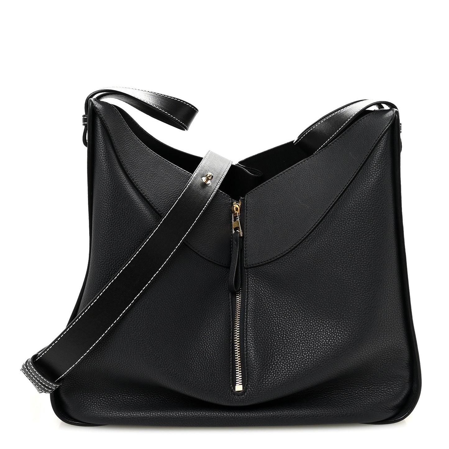 Calfskin Large Hammock Shoulder Bag Midnight Blue Black