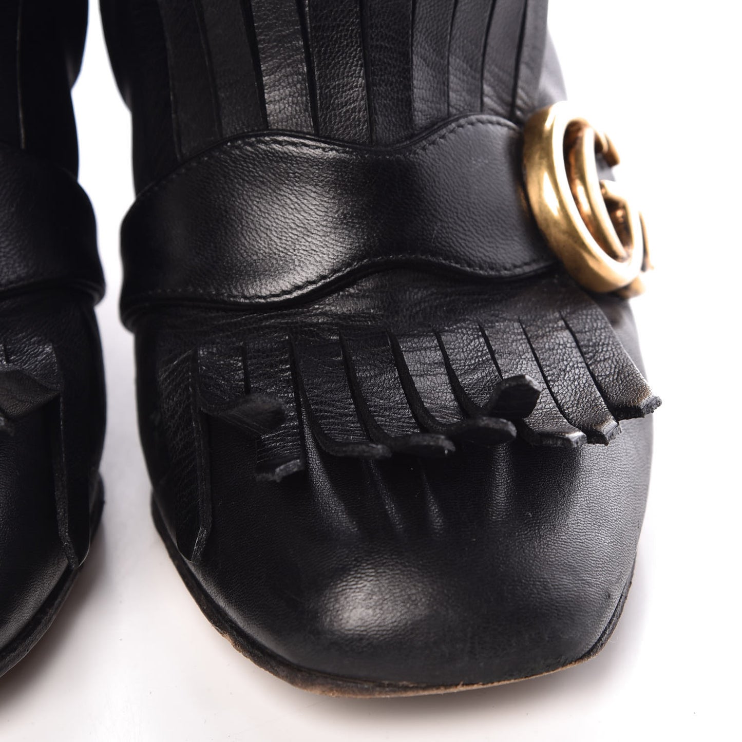 Malaga Kid GG Marmont Fringe 75mm Ankle Boots 35.5 Black