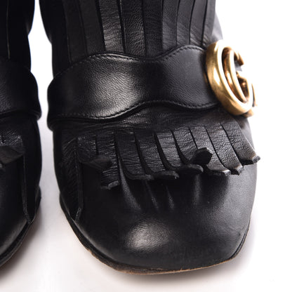 Gucci Malaga Kid GG Marmont Fringe 75mm Ankle Boots 35.5 Black 13 of 15