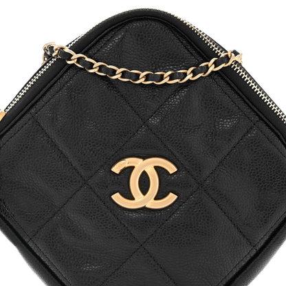 Chanel Caviar Quilted Diamond Clutch With Chain Black 8 of 10