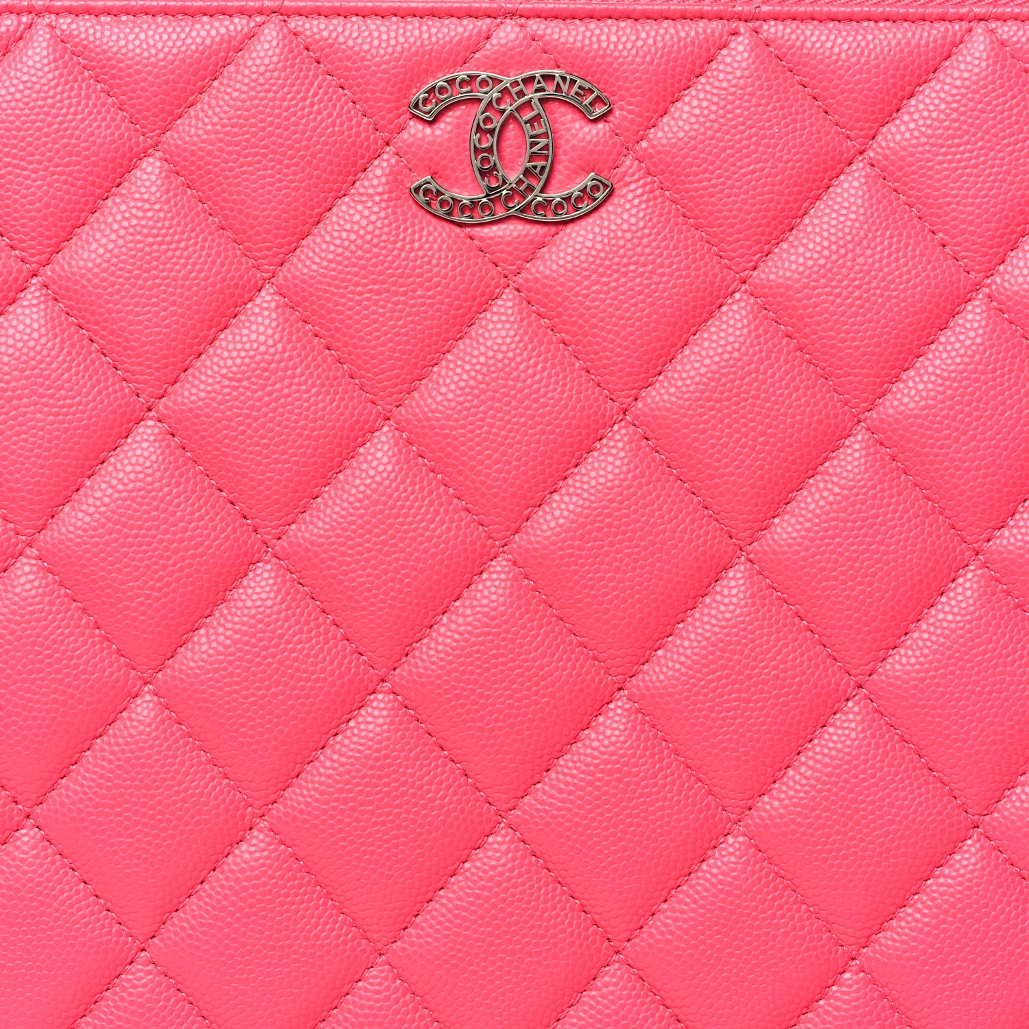 Chanel Caviar Quilted Medium Cosmetic Case Pink 8 of 9