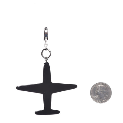 Chanel Resin Striped CC Airplane Keychain Blue Red 2 of 4
