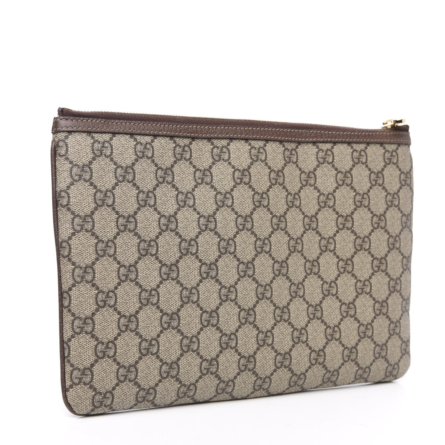 GG Supreme Monogram Large Ophidia Pouch Clutch Brown