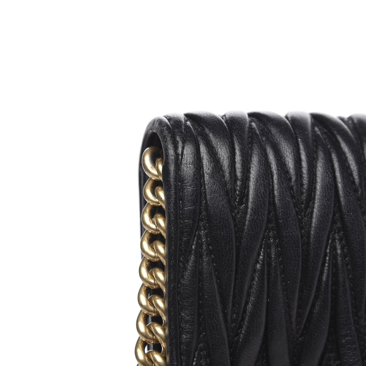 Nappa Matelasse Wallet On Chain Black
