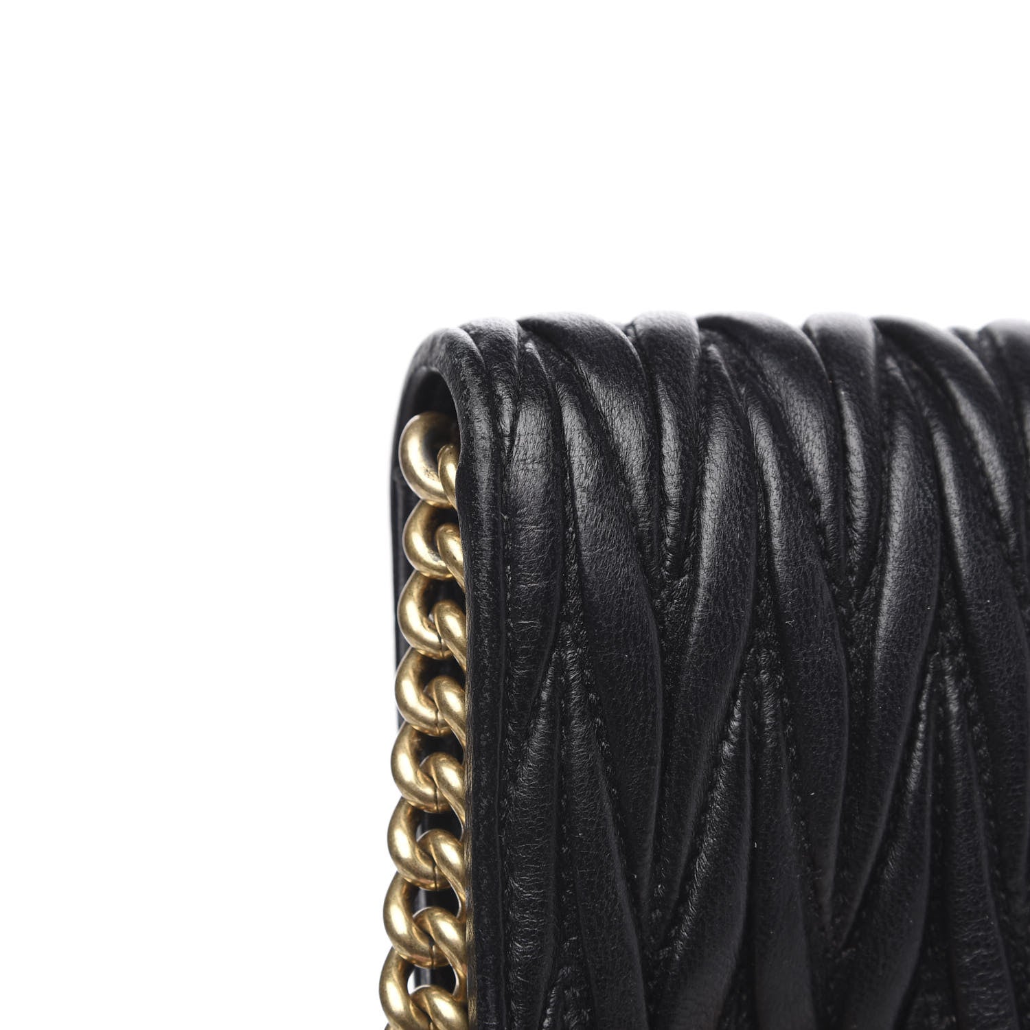 Miu Miu Nappa Matelasse Wallet On Chain Black 10 of 13