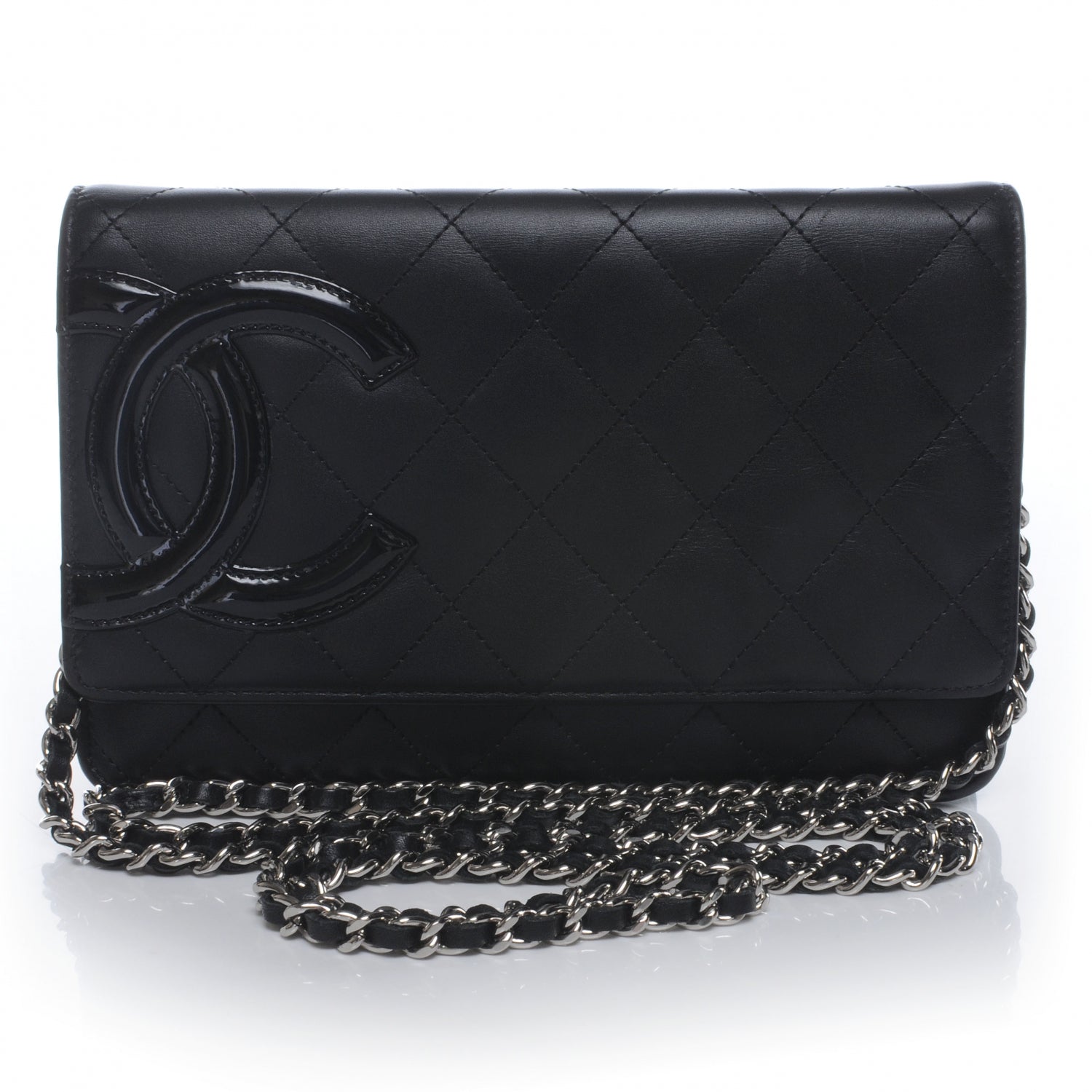 Chanel Calfskin Quilted Cambon Wallet On Chain WOC Black 1 of 9