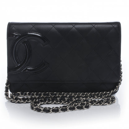 Chanel Calfskin Quilted Cambon Wallet On Chain WOC Black 1 of 9