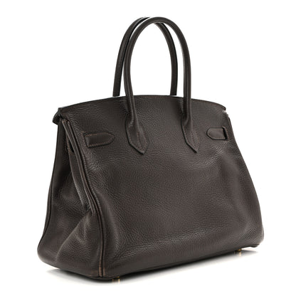 Hermes Taurillon Clemence Birkin 30 Chocolate 3 of 20