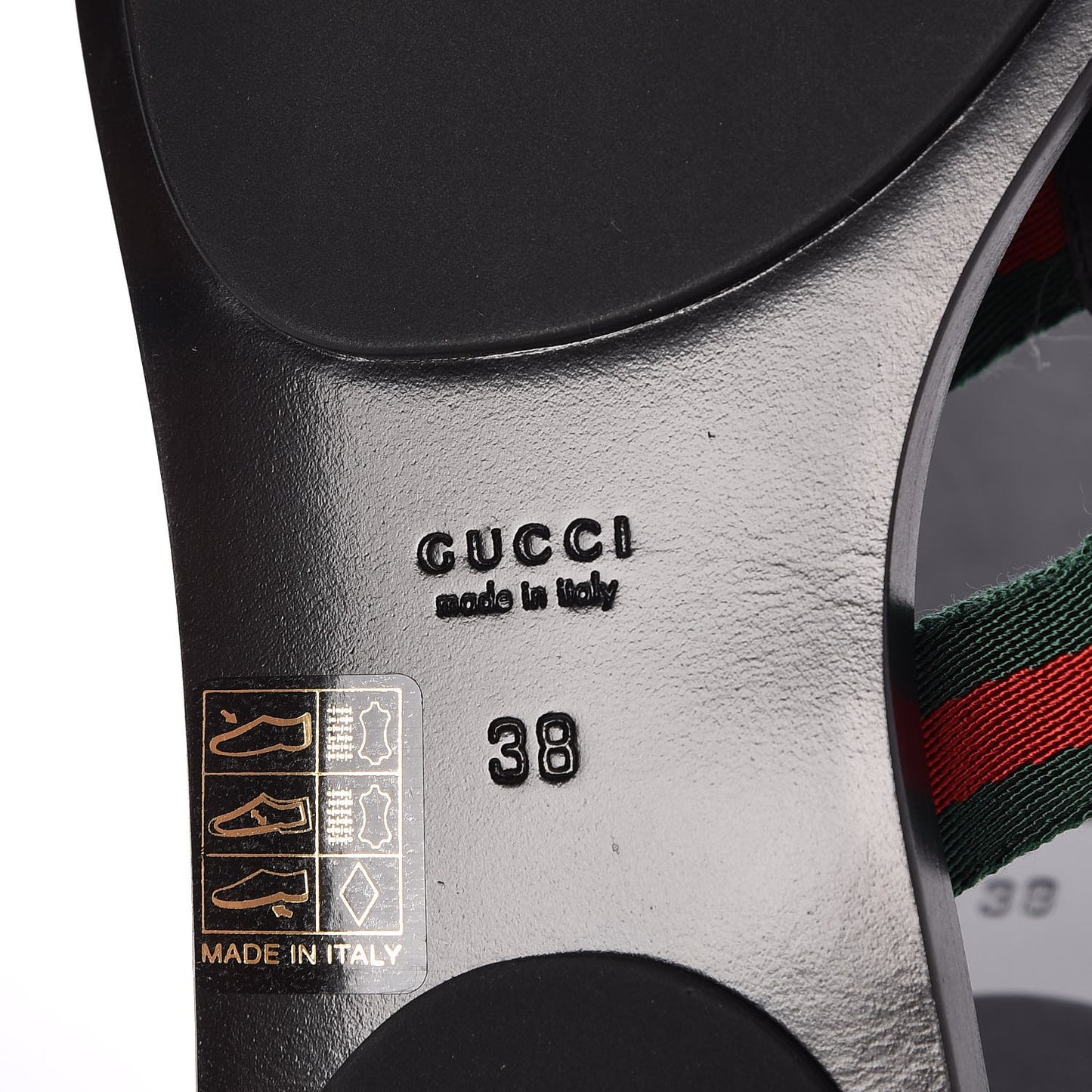 Nylon Guccissima Web Womens Thong Sandals 38 Green Red Black