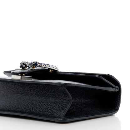 Gucci Dollar Calfskin Enamel Small Dionysus Shoulder Bag Black Electric Blue 12 of 13