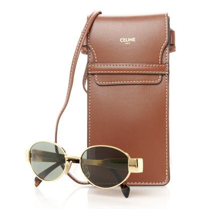 Celine Metal Triomphe 01 Sunglasses CL40235U Gold Green 8 of 8