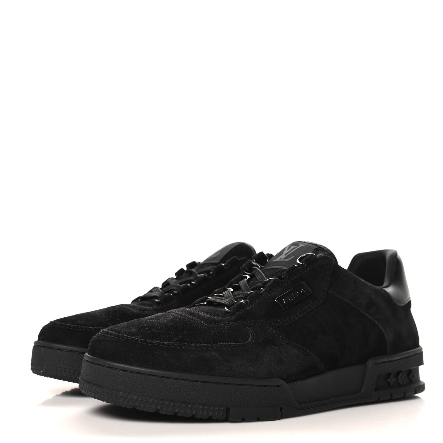 Suede Mens LV Trainer Sneakers 8.5 Black