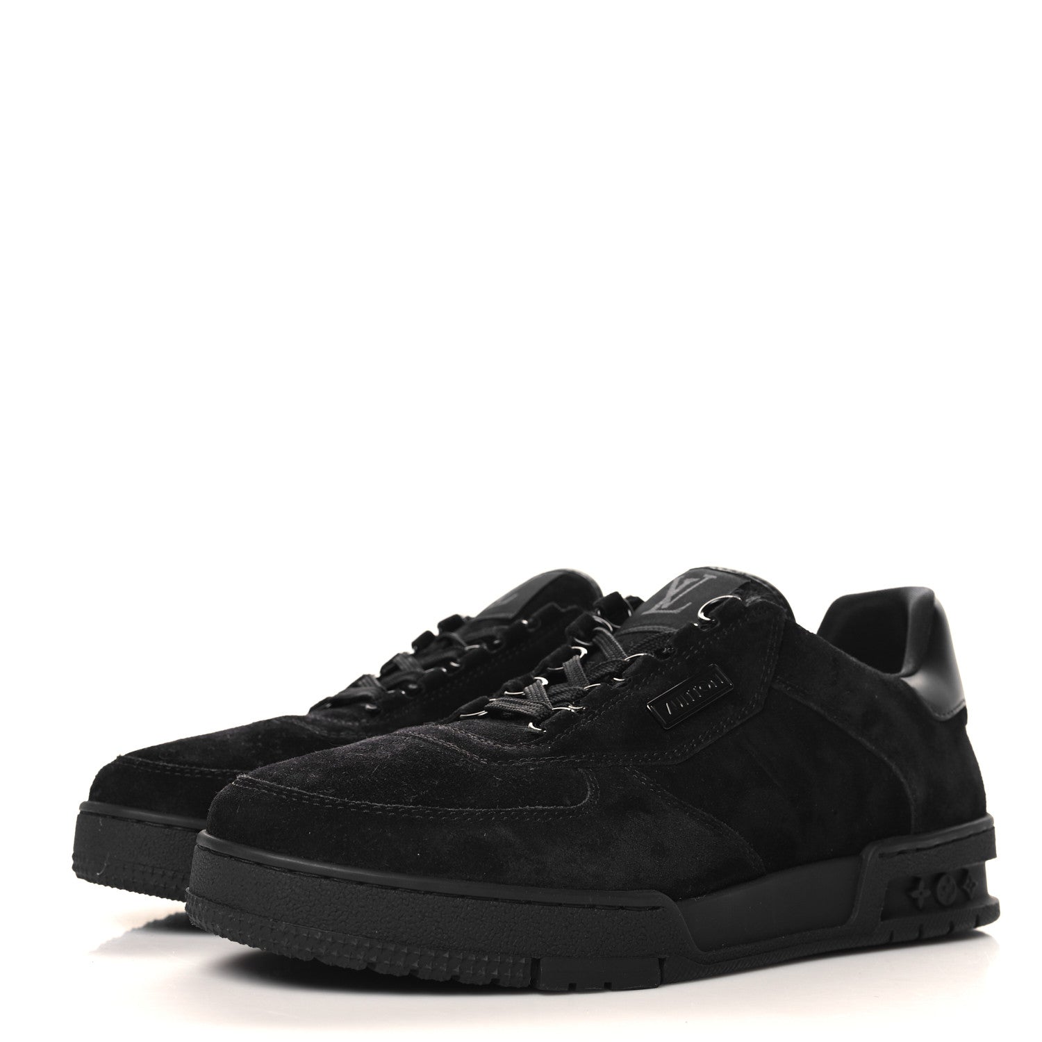 Louis Vuitton Suede Mens LV Trainer Sneakers 8.5 Black 4 of 8