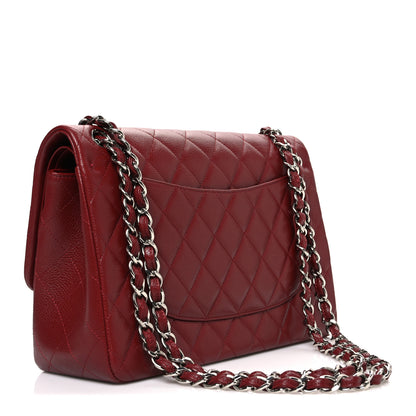 Chanel Caviar Quilted Jumbo Double Flap Burgundy 3 of 10