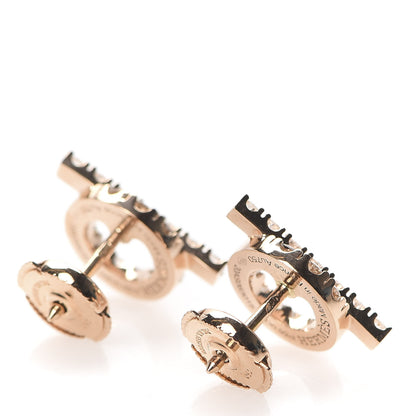 Hermes 18K Rose Gold Diamond Finesse Earrings 3 of 6