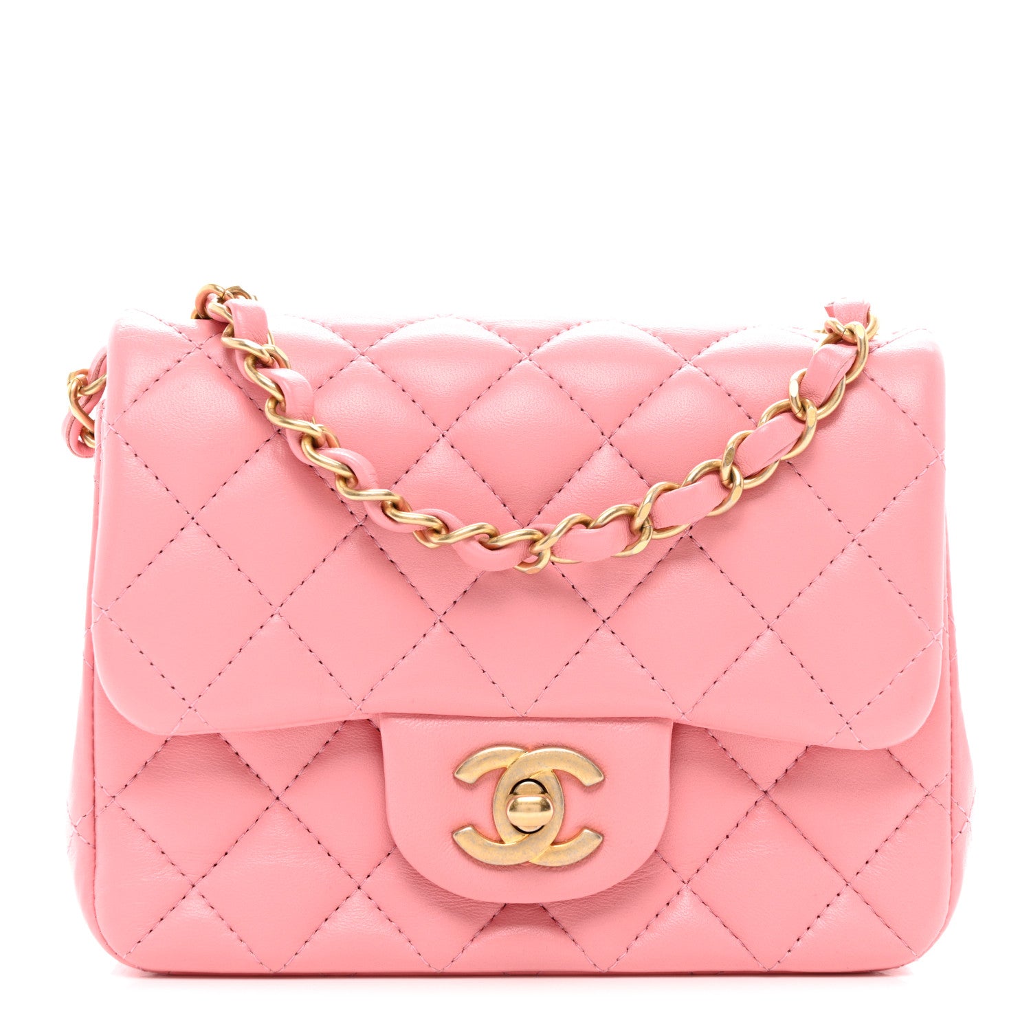 Chanel Lambskin Quilted Mini Square Flap Light Pink 1 of 14