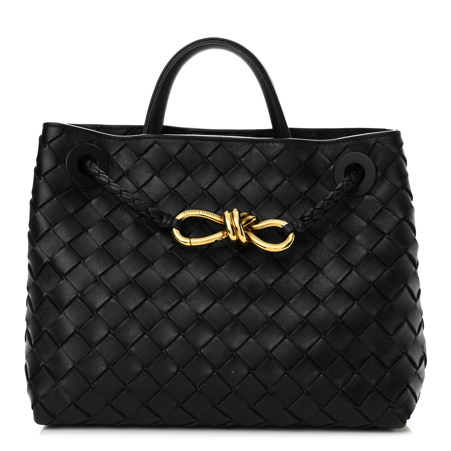 Bottega Veneta Nappa Intrecciato Small Andiamo Shoulder Bag Black 1 of 12