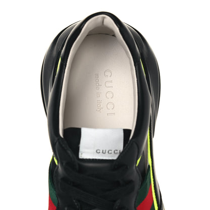 Gucci Demetra Web Mens Rhyton Cut Out Sneakers 10.5 Black Yellow Fluo 7 of 8