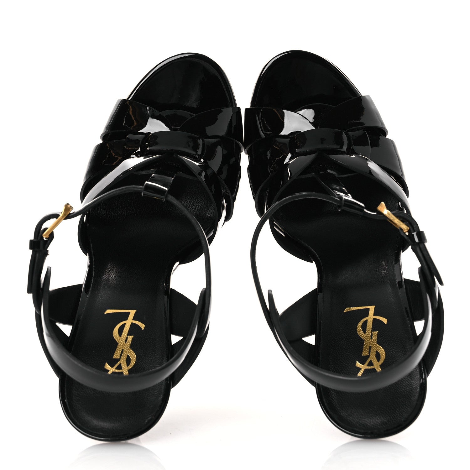 Saint Laurent Patent Tribute 105 Platform Sandals 38.5 Black 2 of 11