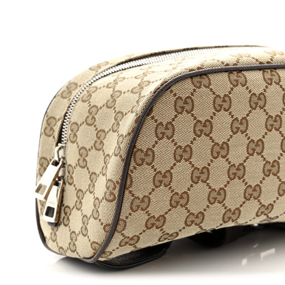 Gucci Monogram Dollar Calfskin Waist Pouch Beige Ebony Testa di Moro Marrone Scuro 9 of 10