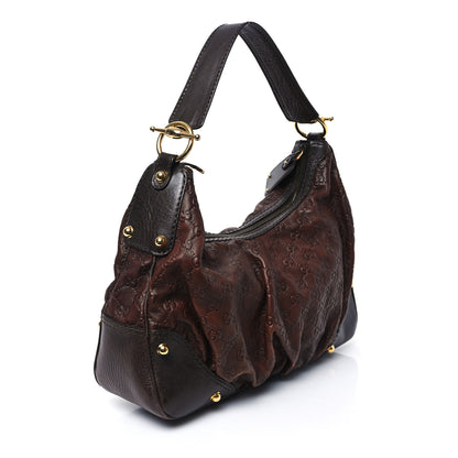 Gucci Guccissima Medium Jockey Hobo Dark Brown 3 of 12
