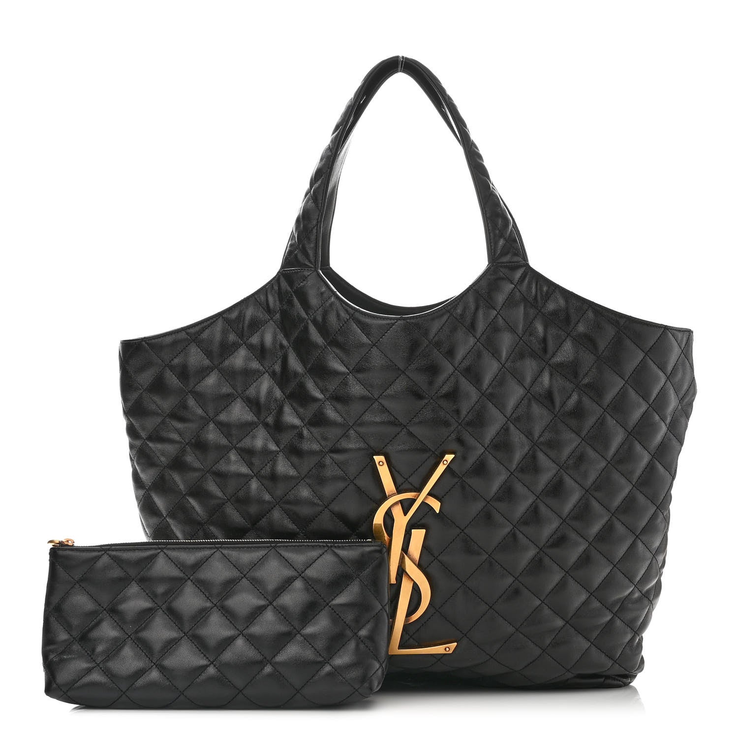Saint Laurent Lambskin Quilted Maxi Icare Shopping Tote Black 1 of 14