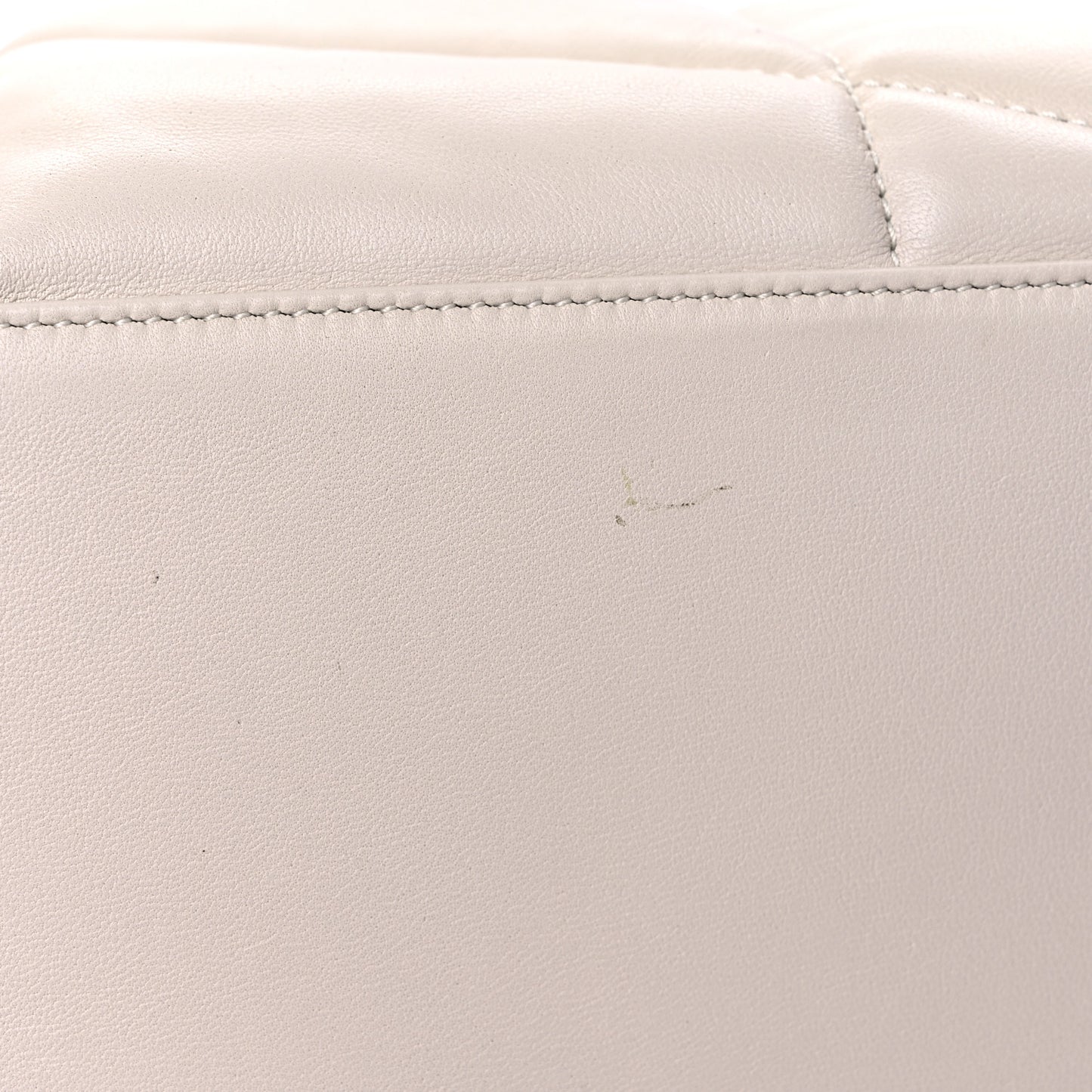 Lambskin Quilted Medium Loulou Puffer Monogram Chain Satchel Crema Soft