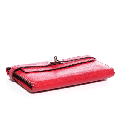 Hermes Chevre Mysore Kelly Longue Wallet Rouge Vif 4 of 14