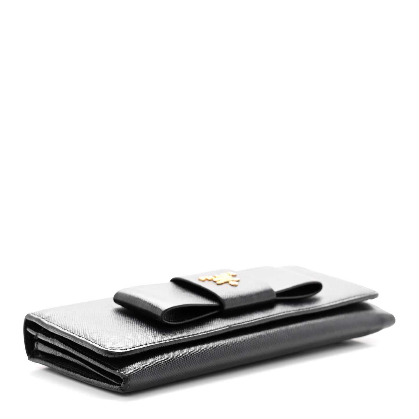 Saffiano Bow Continental Wallet Black