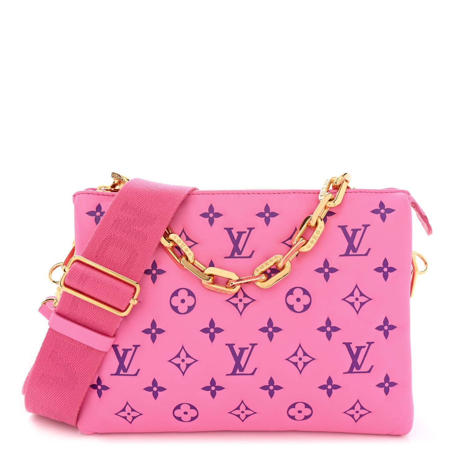 Louis Vuitton Lambskin Embossed Monogram Vuittamins Coussin PM Rose Violet 1 of 12
