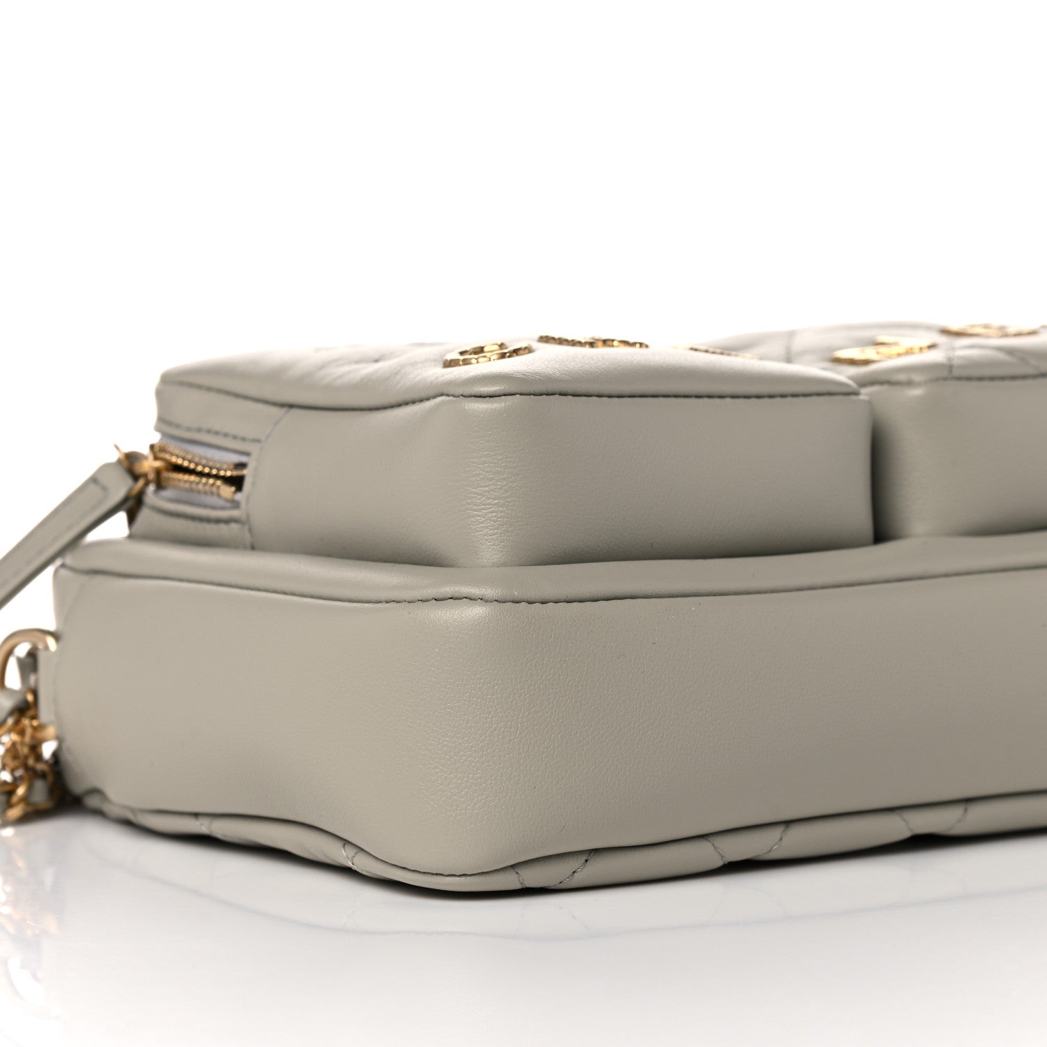 Chanel Calfskin Quilted Small Camera Case Grey 8 of 10