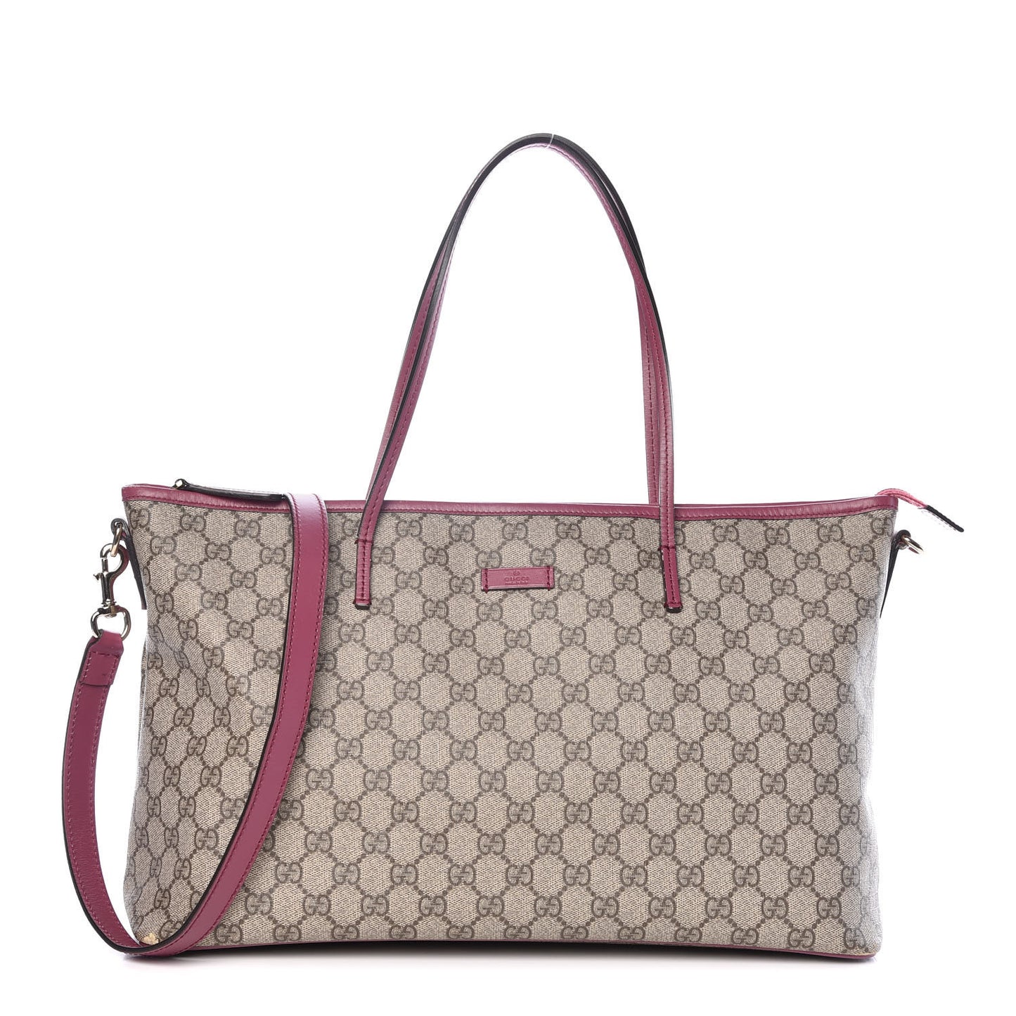GG Supreme Monogram Medium Zippered Tote Beige New Rosette