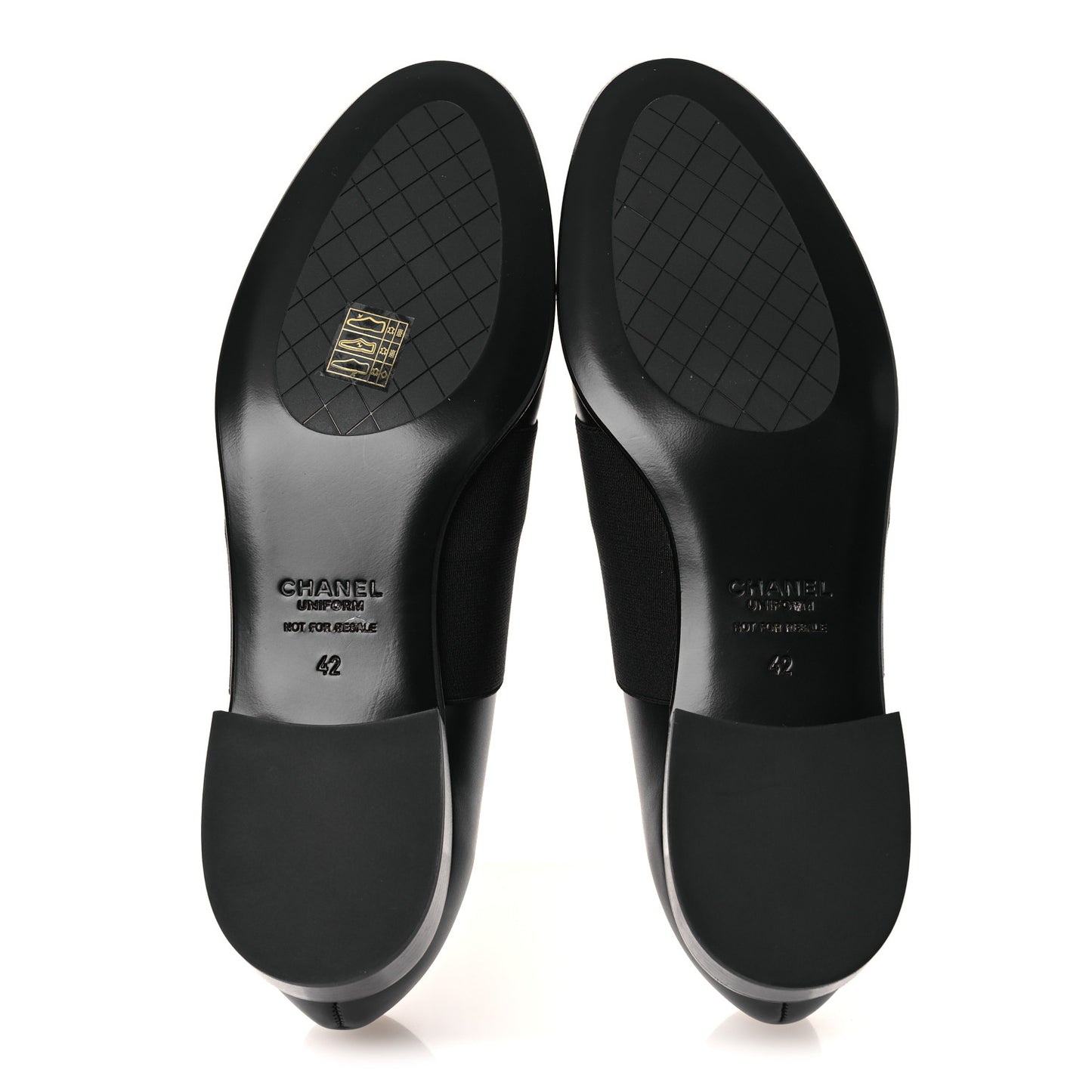 Calfskin Elastic Lace Up Cap Toe CC Loafers 42 Black