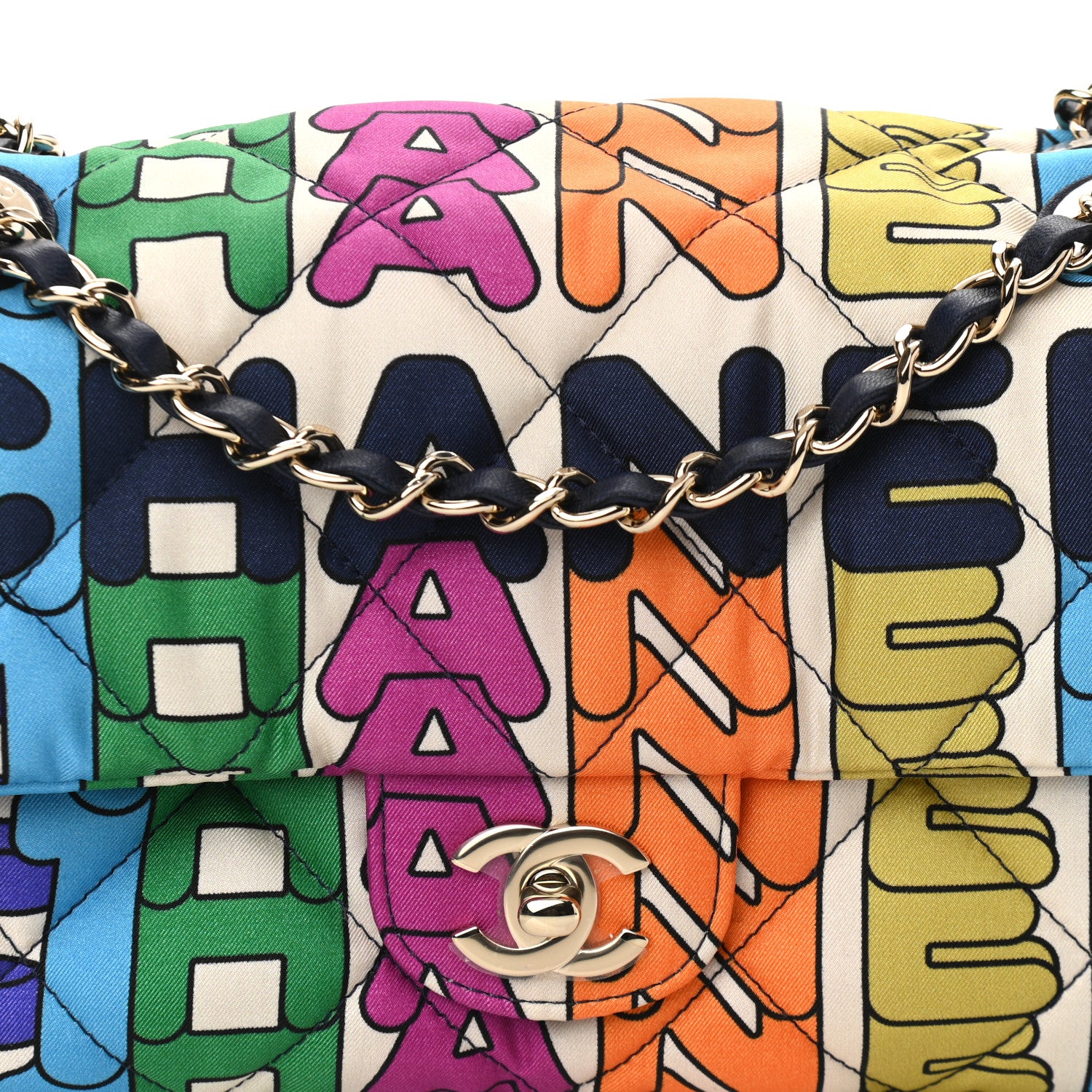 Chanel Printed Silk CC Small Single Flap Multicolor 8 of 11