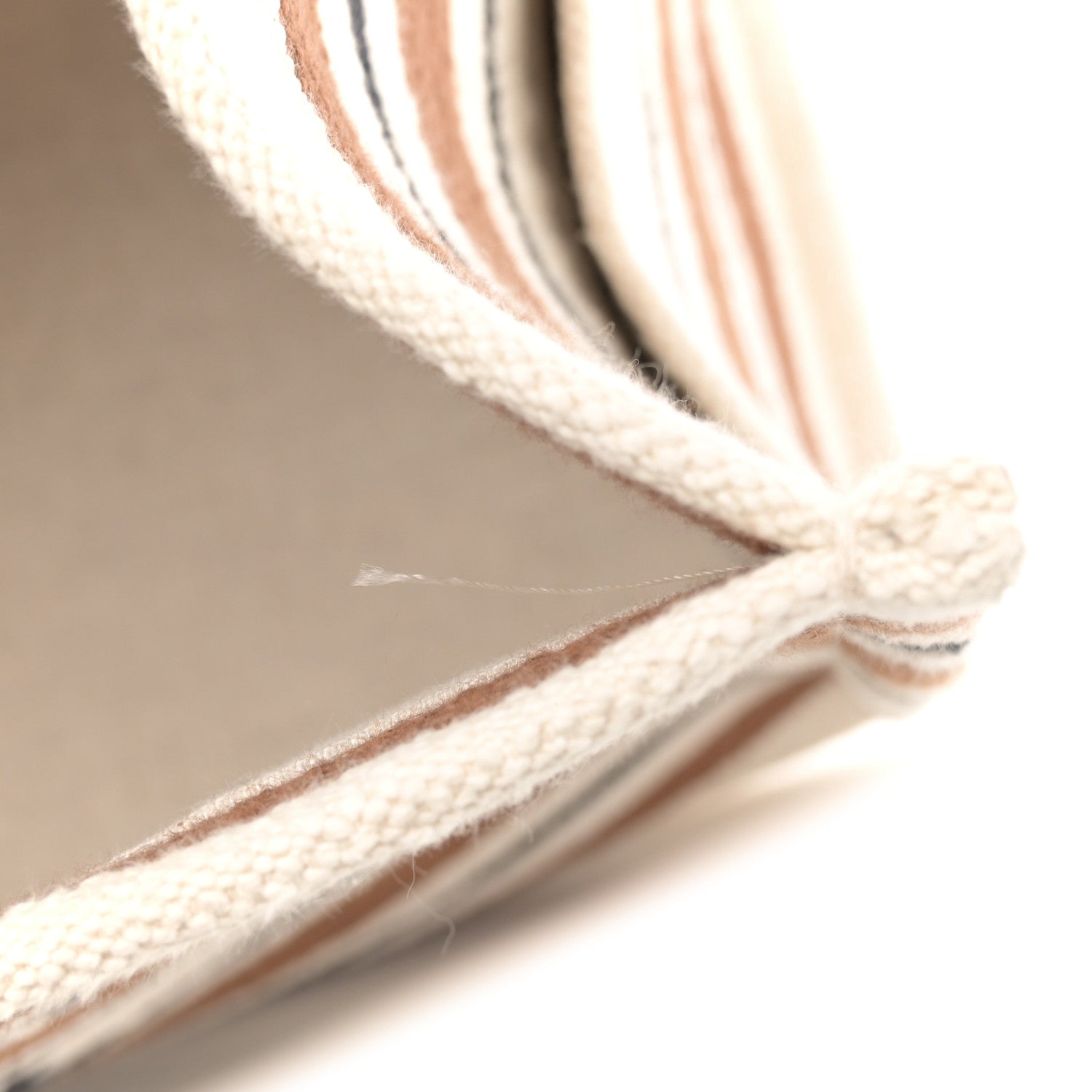 Celine Jacquard Striped Large Cabas Thais White Brown 11 of 12