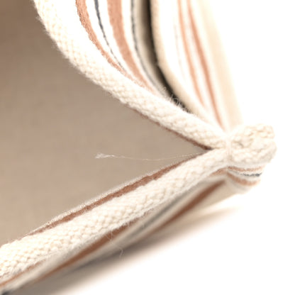 Celine Jacquard Striped Large Cabas Thais White Brown 11 of 12