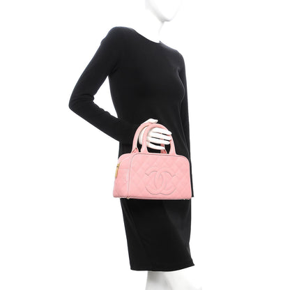 Chanel Caviar Quilted Small Bowler Pink 2 of 15