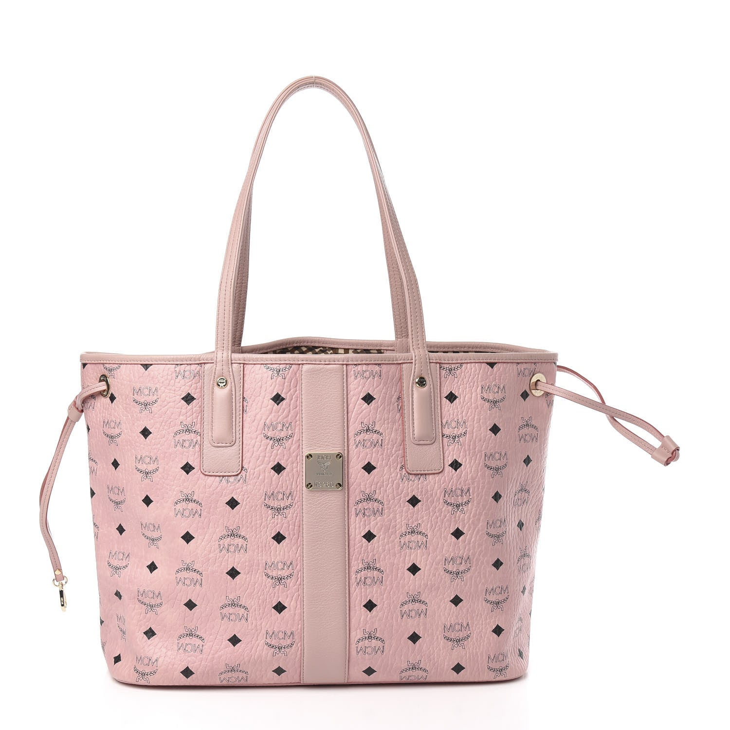 MCM Visetos Medium Liz Reversible Shopper Tote Soft Pink 3 of 16