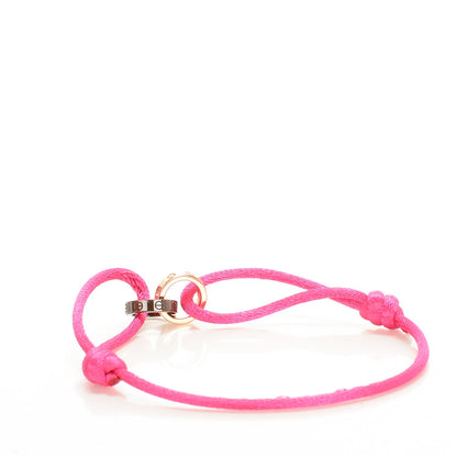 Cartier 18K Pink Gold Brown Ceramic Diamond Silk Adjustable Two Hoops LOVE Bracelet Pink 3 of 6