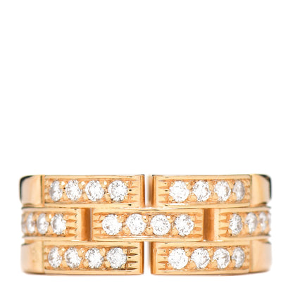 Cartier 18K Yellow Gold Diamond Maillon Panthere 3 Half Rows Paved Ring 50 5.25 1 of 4
