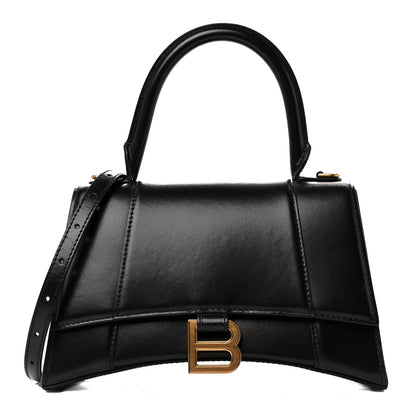 Balenciaga Shiny Box Calfskin Small Hourglass Top Handle Bag Black 1 of 10