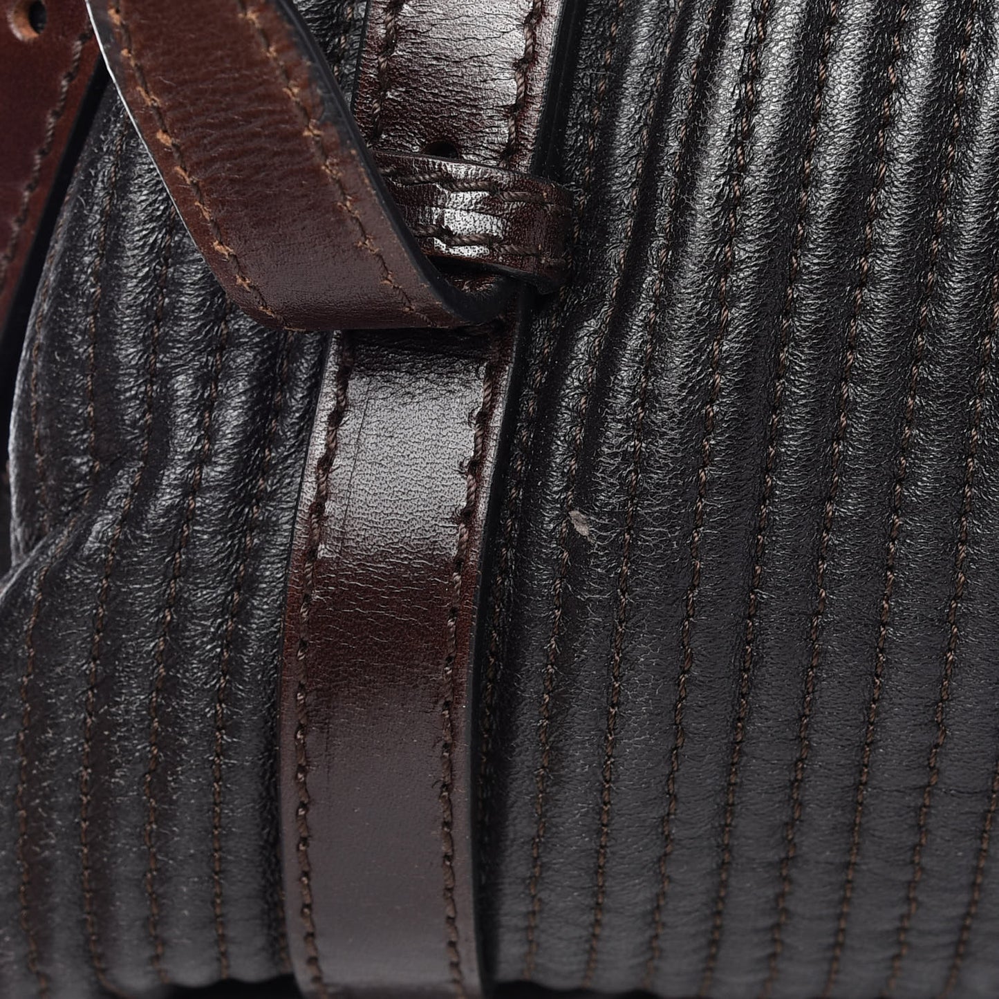 Calfskin Quilted Belt Tote Black