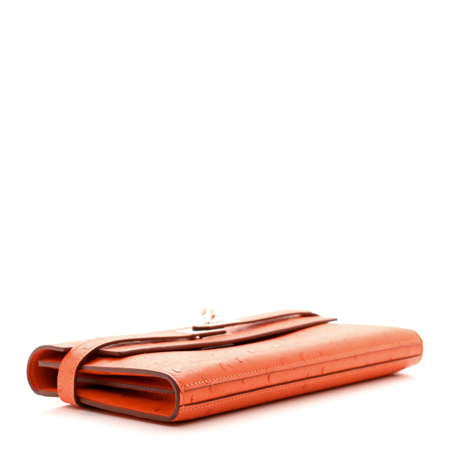Hermes Ostrich Kelly Longue Wallet Orange 6 of 9