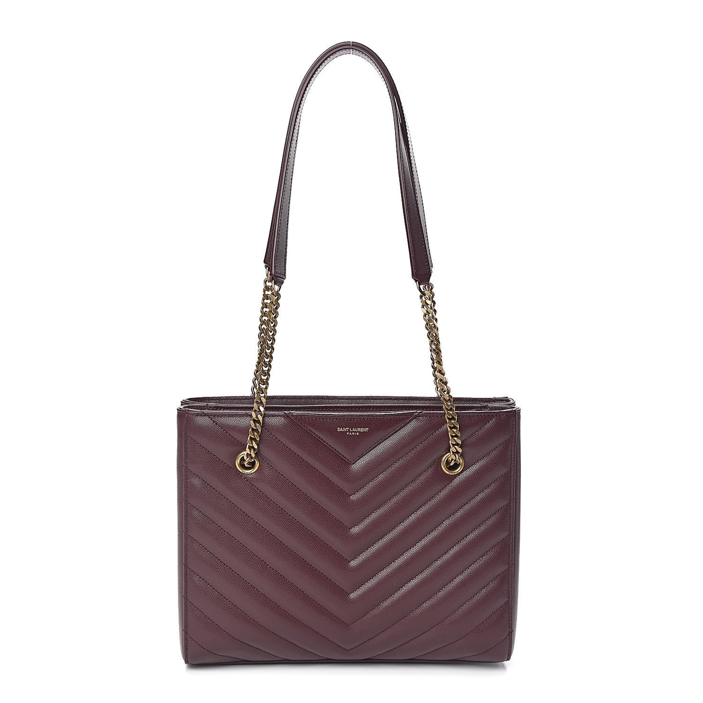 Grain de Poudre Matelasse Chevron Small Tribeca Shopping Bag Rouge Legoin