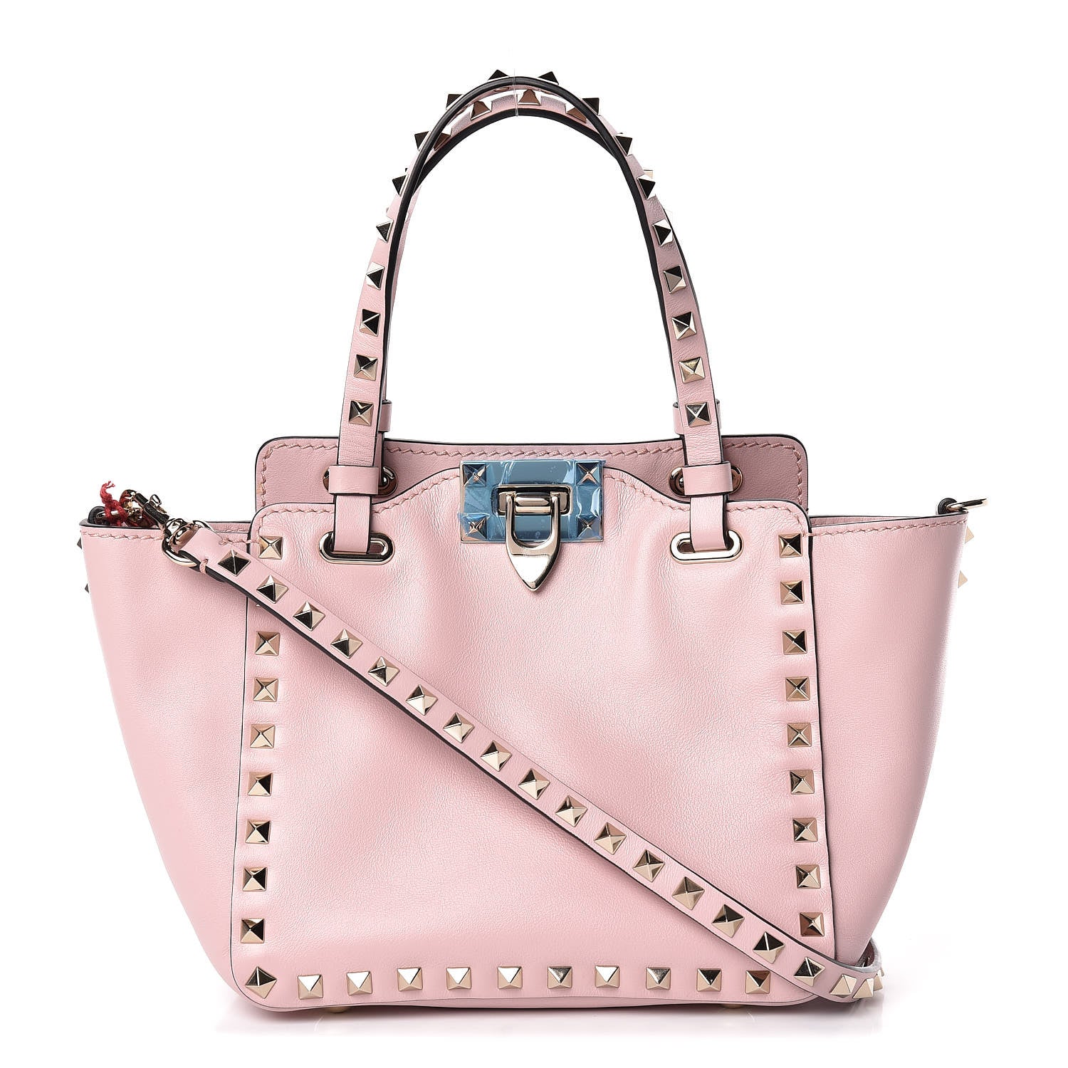 Valentino Garavani Vitello Mini Rockstud Tote Water Rose 1 of 14