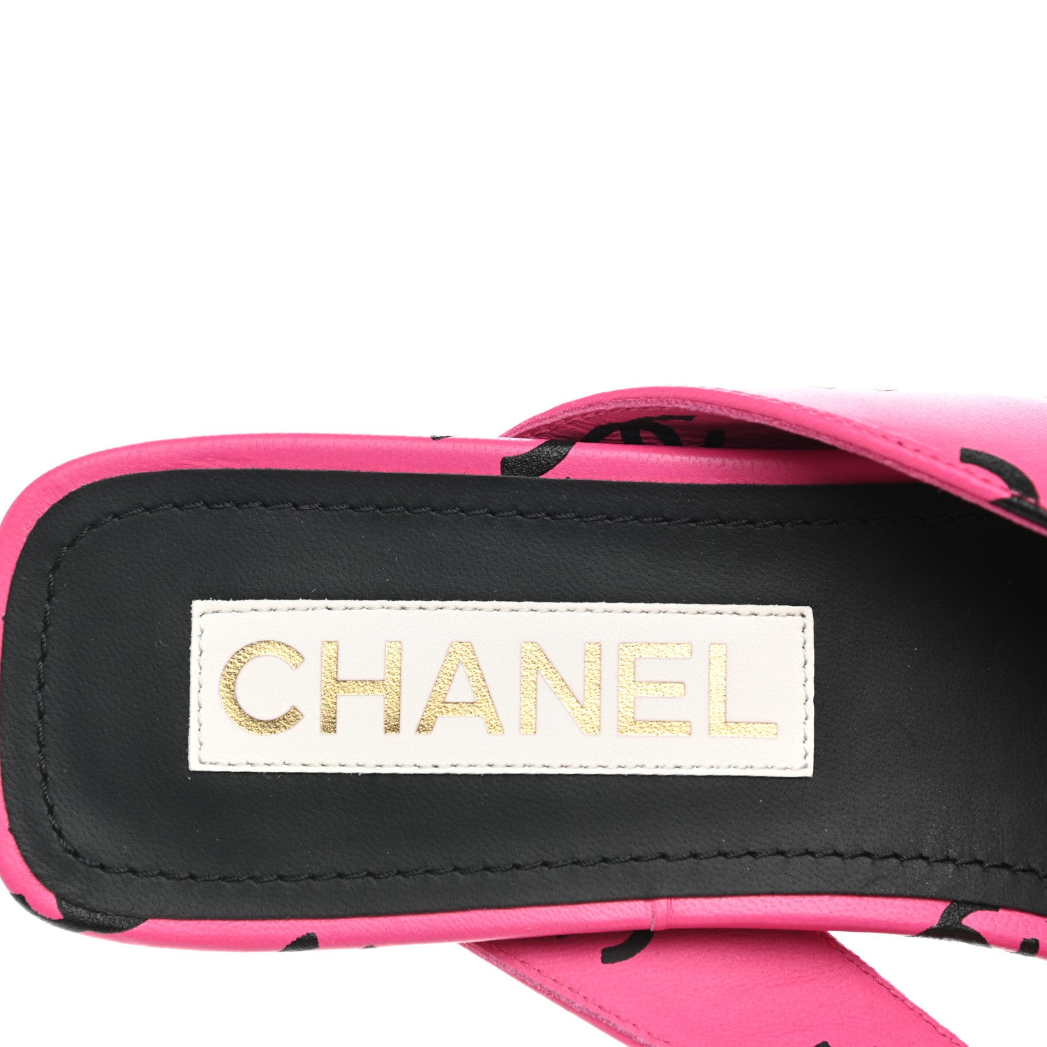 Chanel Printed Lambskin Coco Beach Thong Sandals 39 Dark Pink Black 7 of 9