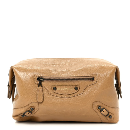 Balenciaga Agneau Classic Hardware Trousse Vanity Case Beige Nougatine 1 of 8