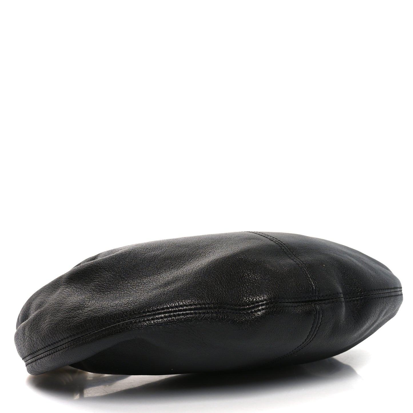 Grained Buffalo Small Bracelet Hobo Bag Black