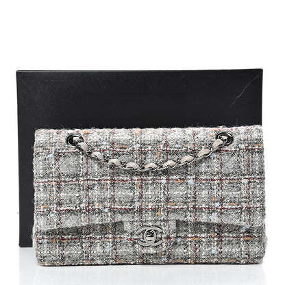 Chanel Tweed Quilted Medium Double Flap Grey Multicolor 11 of 11
