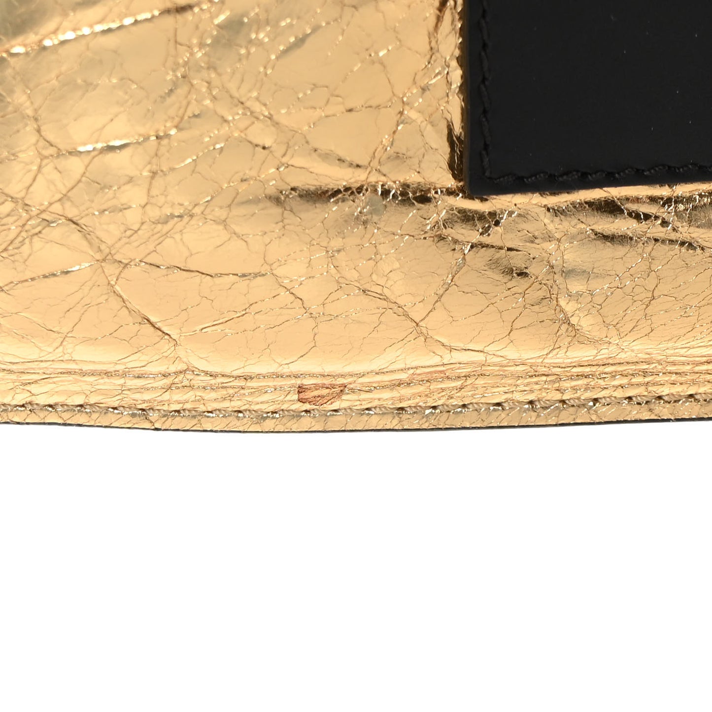 Metallic Lambskin Large Pouch Clutch Gold